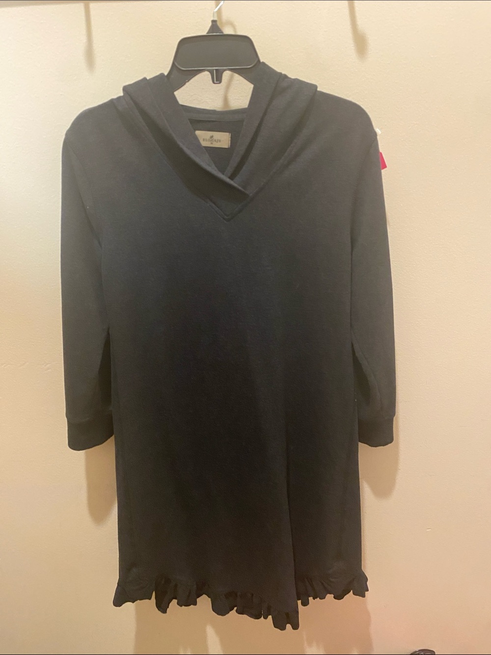 sundays Black Ribbed Crew Knit Tunic or mini dress